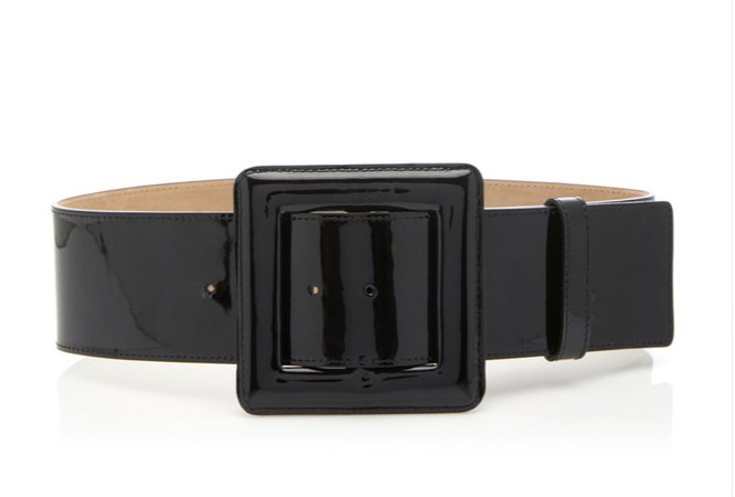 black patent leather belt