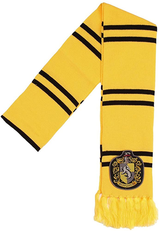 Harry Potter Hufflepuff Patch Knit Scarf, OSFM, Yellow