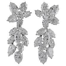 Harry Winston Diamond Cluster Platinum Chandelier Earrings
