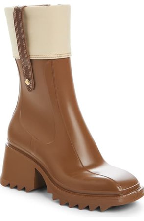 Chloé Betty Canvas Cuff Waterproof Rain Boot (Women) | Nordstrom