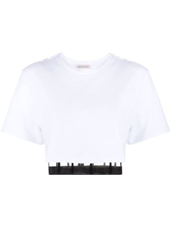 Alexander McQueen Cropped cut-out T-shirt - Farfetch