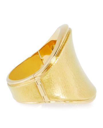 Vendorafa Hammered 18k Gold Saddle Bracelet