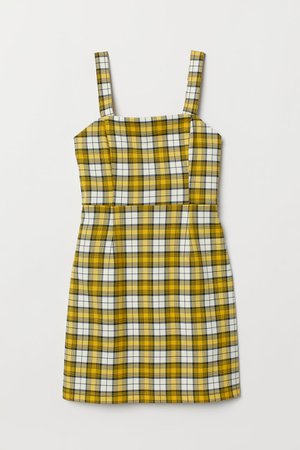 Short Dress - Yellow/checked - Ladies | H&M US