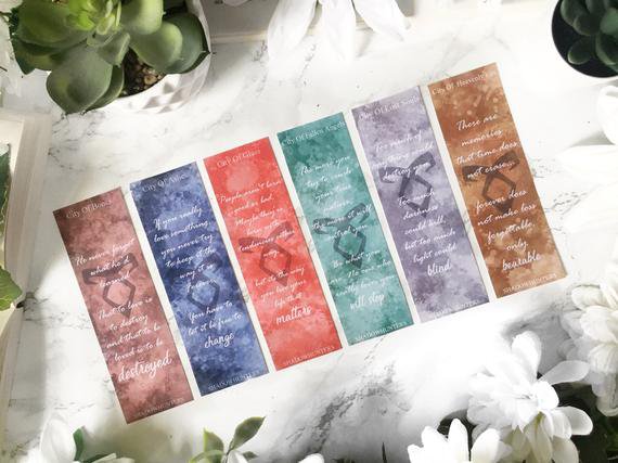 Shadowhunters Series Bookmarks Options Available | Etsy