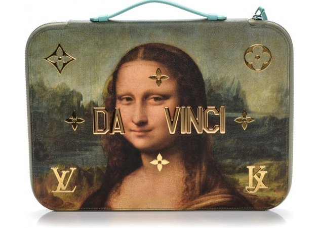 Louis Vuitton Laptop Case Leonardo da Vinci Masters Jeff Koons Sea Blue