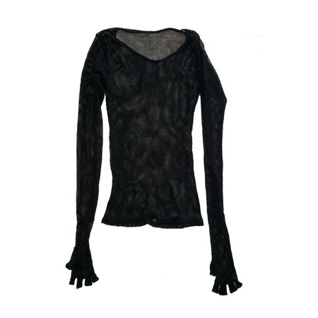 Sheer black fishnet shirt with finger holes! Perfect... - Depop