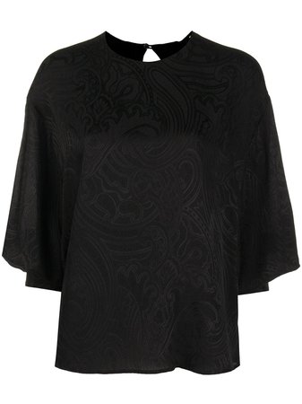 Black Etro paisley-print silk blouse 191235011 - Farfetch