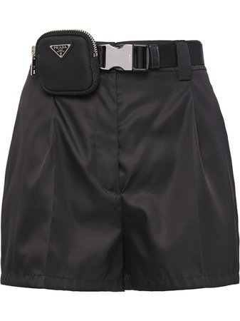 Prada logo-pouch Belted Shorts - Farfetch