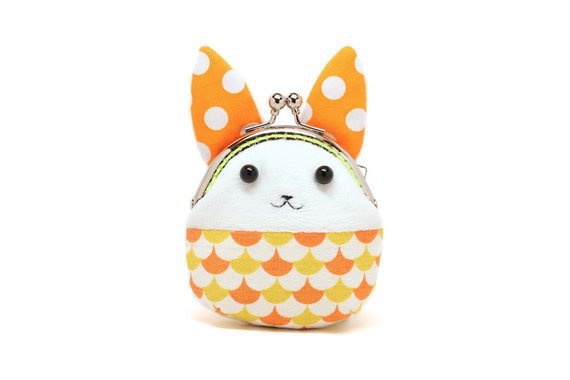 Little orange showtime rabbit mini coin purse | Etsy