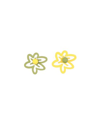 green and yellow flower earrings