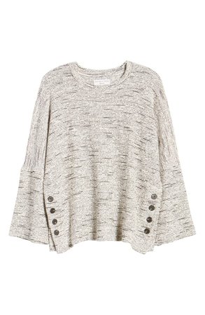 Madewell Texture & Thread Side Button Top grey