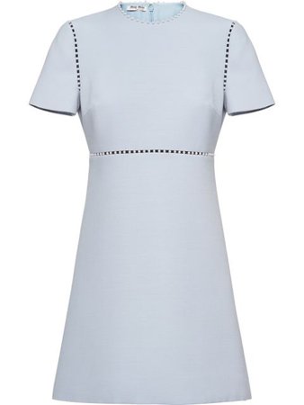 Miu Miu Pearl-Embellished Short Dress MF35791V7N Blue | Farfetch
