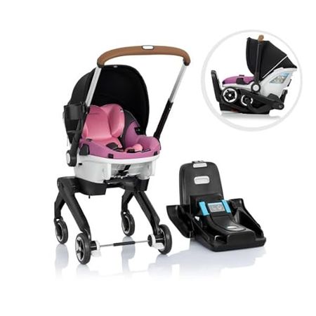 Amazon.com : Evenflo Gold Shyft DualRide with Carryall Storage Infant Car Seat and Stroller Combo (Opal Pink) : Baby
