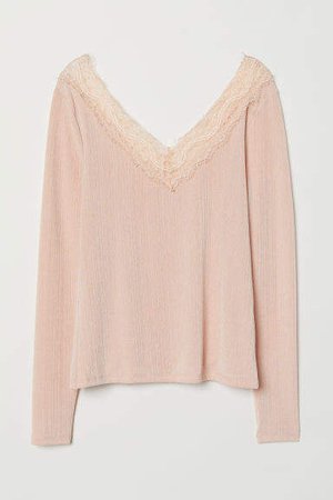 Top with Lace Details - Orange