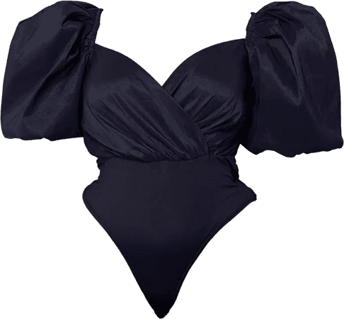 black puff sleeve bodysuit