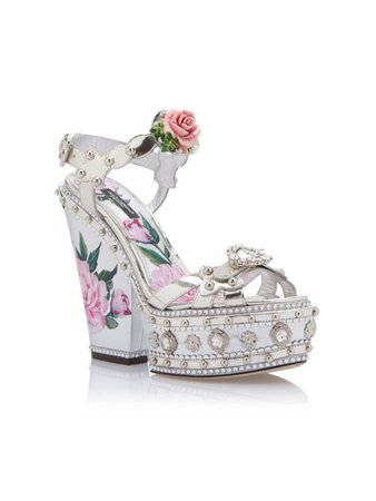 floral wedged heels