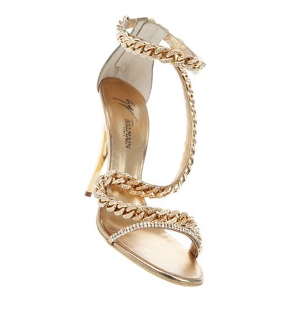 gold chain balmain shoes