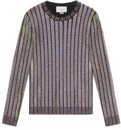 Gucci Crystal embroidered ribbed knit top