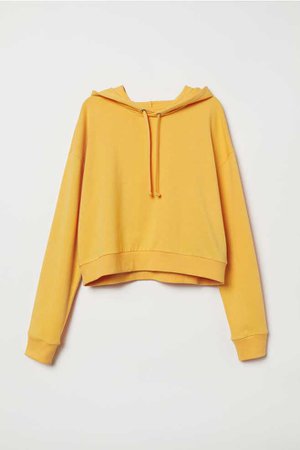 Short Hooded Sweatshirt - Yellow - Ladies | H&M US