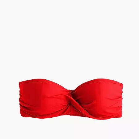 J. Crew Twist-Bandeau Bikini Top (Red)
