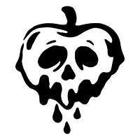 black and white poison apple tattoo