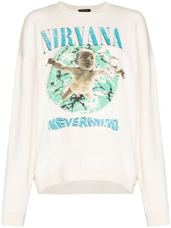 R13 Nirvana graphic-print sweatshirt - FARFETCH