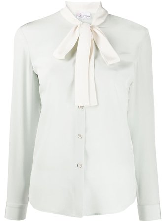 Redvalentino Pussy-Bow Blouse TR3ABA9048P Green | Farfetch