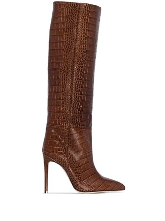 Paris Texas Knee-High Crocodile-Effect Boots Ss20 | Farfetch.com