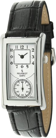 Peugeot Vintage Contoured Doctors Style Watch with Leather Band : Peugeot: Clothing, Shoes & Jewelry