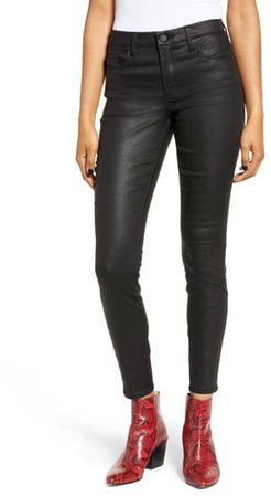 Reptile Texture Coated Mid Rise Jeggings