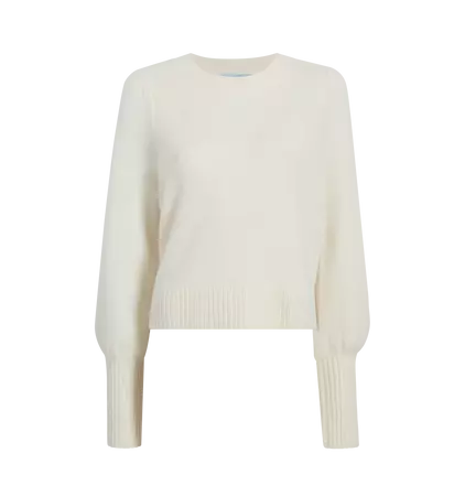 The Cropped Sylvie Sweater - Cream Merino Wool – Hill House Home