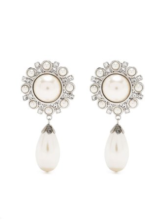 Alessandra Rich faux-pearl embellished drop earrings