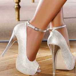 Silver Platform High Heels