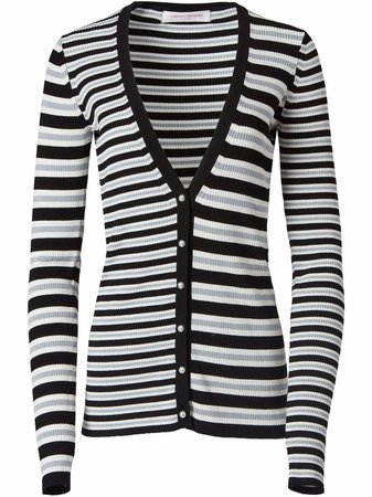 Carolina Herrera horizontal-stripe Ribbed Knit Cardigan - Farfetch