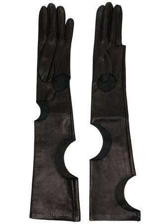 Manokhi cut out-detail leather gloves - FARFETCH