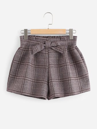 Glen Plaid Tweed Shorts