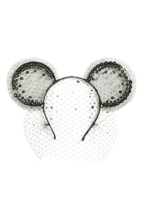 Gigi Burris Millinery x Disney Mickey Magic Moment Midnight Veil Headband (Nordstrom Exclusive) | Nordstrom