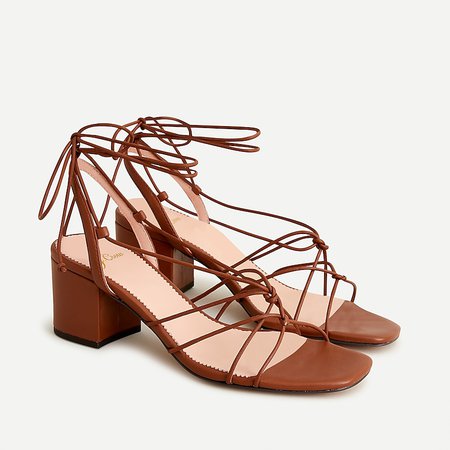 J.Crew: Odette Knotted Sandals In Leather For Women brown