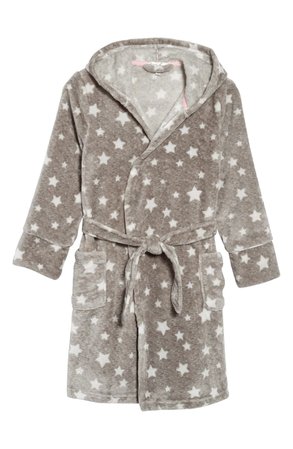 PJ Salvage Star Print Hooded Robe (Little Girls & Big Girls) | Nordstrom