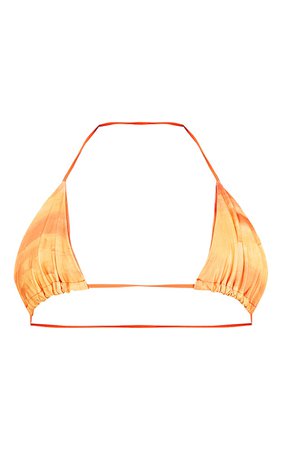 Orange Abstract Ombre Triangle Bikini Top | PrettyLittleThing USA