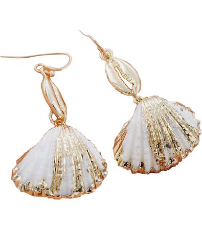 AENSOA - Gold Seashell Drop Earrings