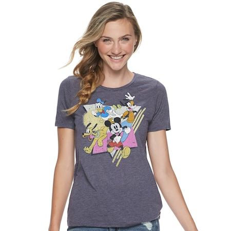 Juniors' Disney's Mickey Mouse and the Gang Boyfriend Tee