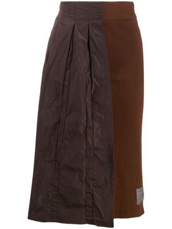 Shop brown A-COLD-WALL* Half Pleat asymmetric skirt with Express Delivery - Farfetch