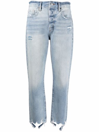 Shop blue FRAME faded slim-cut jeans with Express Delivery - Farfetch