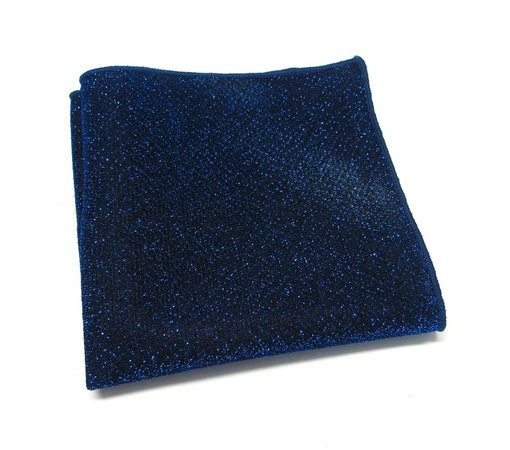 Pocket Square Lamé Royal Blue Metallic Bling Hanky Handkerchief