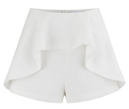 white ruffle shorts