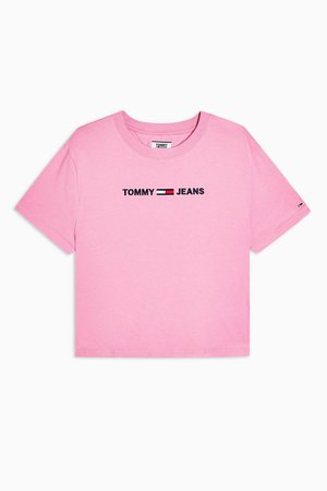 Pink Linear Logo T-Shirt by Tommy Jeans | Topshop