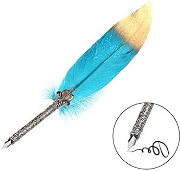 Amazon.com : Quill Dip Pen Set Handcrafted Antique Feather Pen Vintage Writing Calligraphy Pen + 5 Replacement Metal Nibs + Pen Holder + Gift Box : Office Products