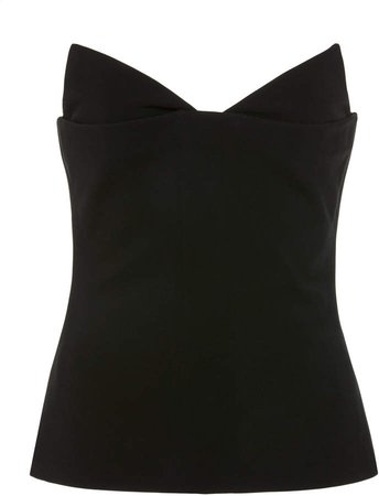 Strapless Pointed Crepe Bustier Top