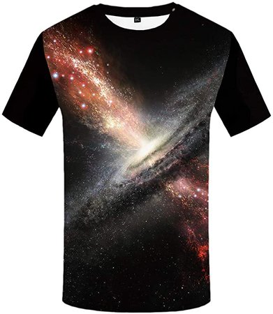 Amazon.com: KYKU 3D Printing Space T Shirt Galaxy T Shirt Universe T-Shirt Short Sleeve Top Tee（Medium）: Clothing